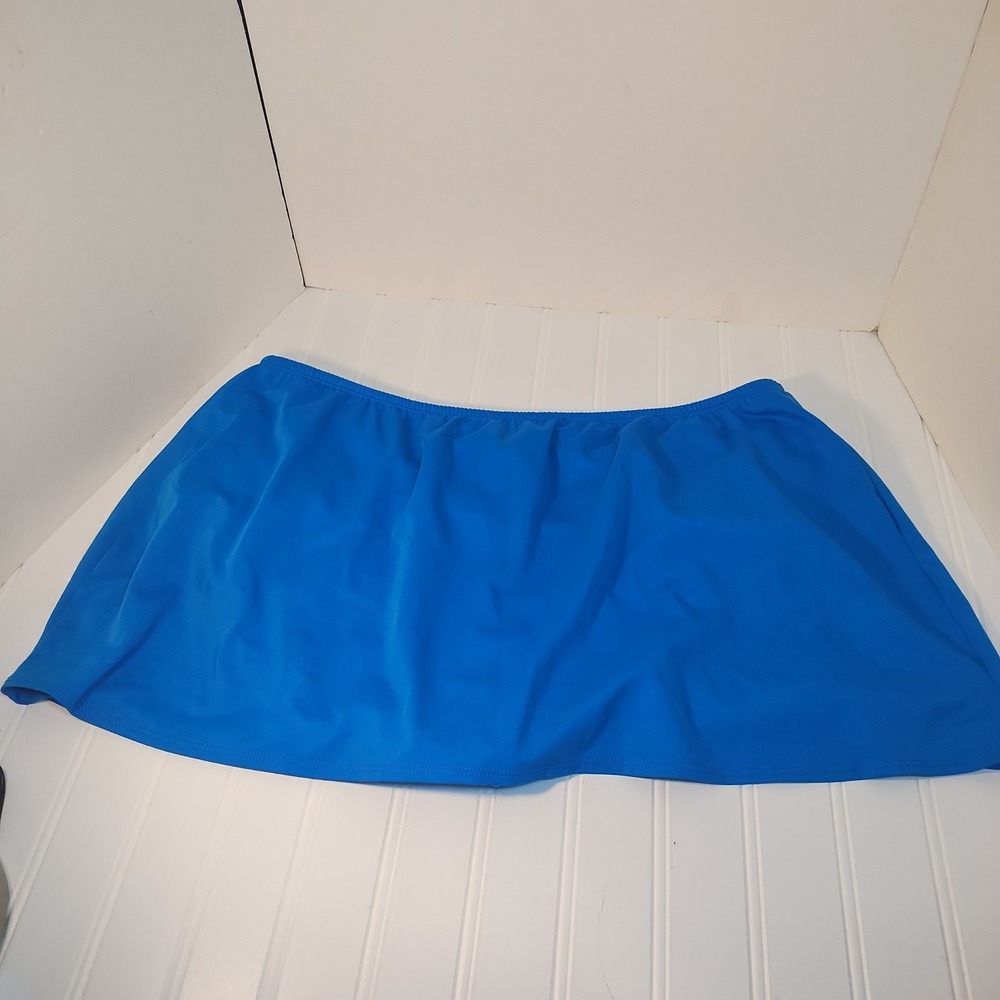 Lands End Blue Swim Skirt Bikini Bottom Plus Size 18W Modest Beachwear Skort